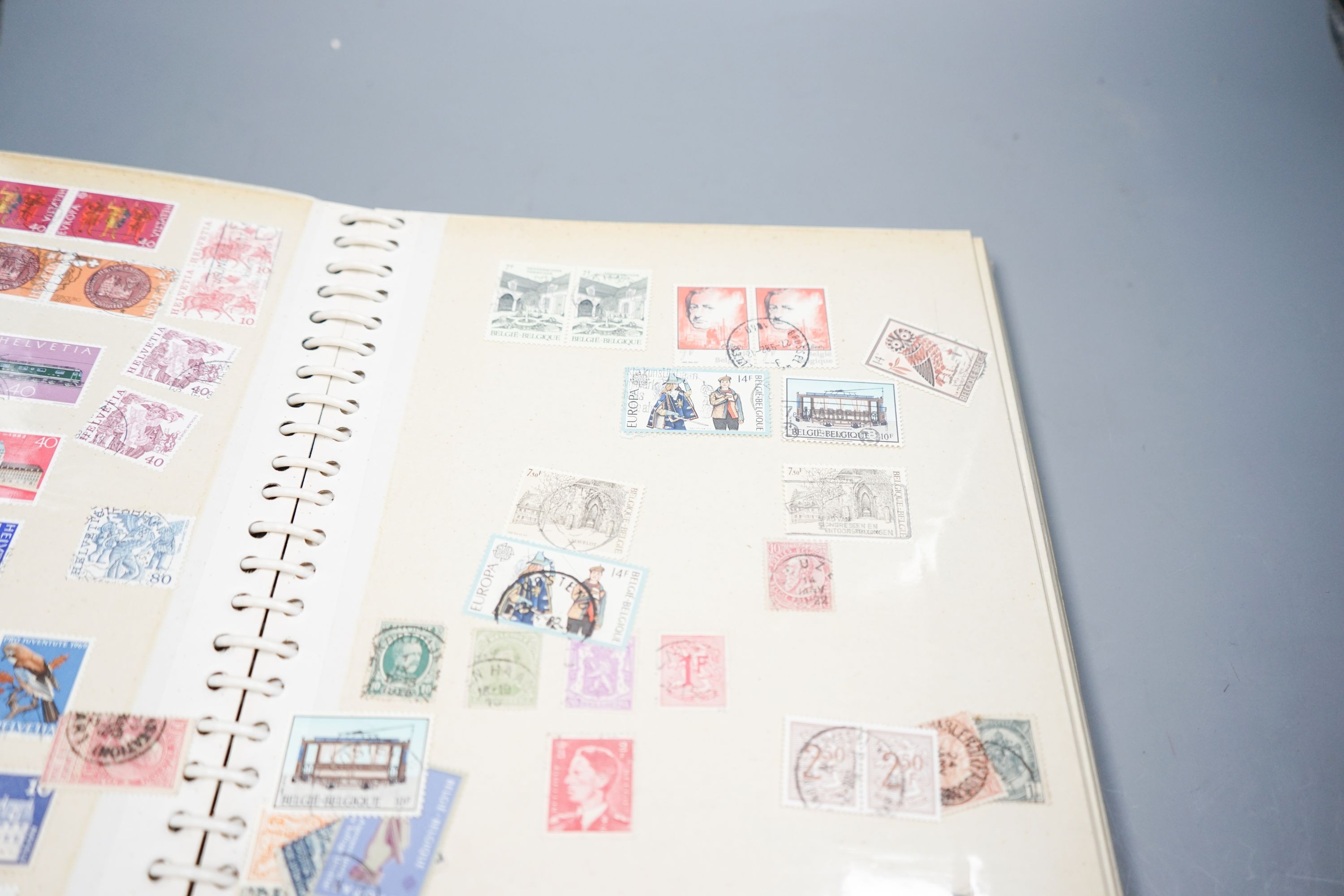 A large accumulation of World stamps in albums, stock books with Great Britain from 1d Reds to Modern Decimal Mint, Australia, Canada and New Zealand and loose (3 plastic tubs)